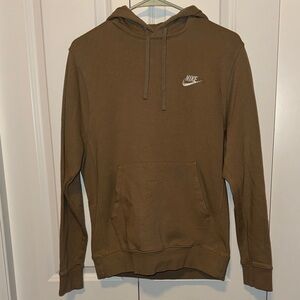 Nike Men's Hoodie in Brown with White Logo